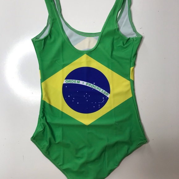 Brazil Flag Swimsuit One Piece Brasil Bikini - Picture 4 of 5